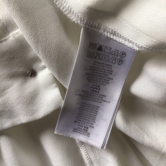 MICHAEL KORS WHITE TUXEDO BIB BLOUSE MEDIUM - Picture 13 of 16